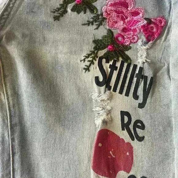 LAIERNA distressed embellished high rise skinny jeans women’s size 30 - Picture 10 of 15